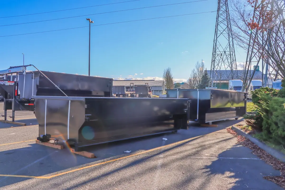 Roll-off dumpster ready for waste disposal at job site for Yard Waste Dumpster Rental in Salisbury